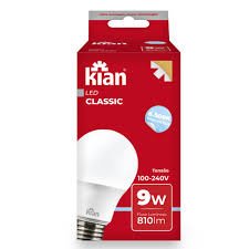 LÂMPADAS LED BULBO E27 9W KIAN