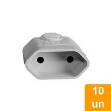 PINO FÊMEA 2P 10A CINZA ILUMI