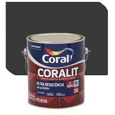 Tinta Esmalte Coral Coralit Ultra Resistência Brilhante Preto 3,6 Litros